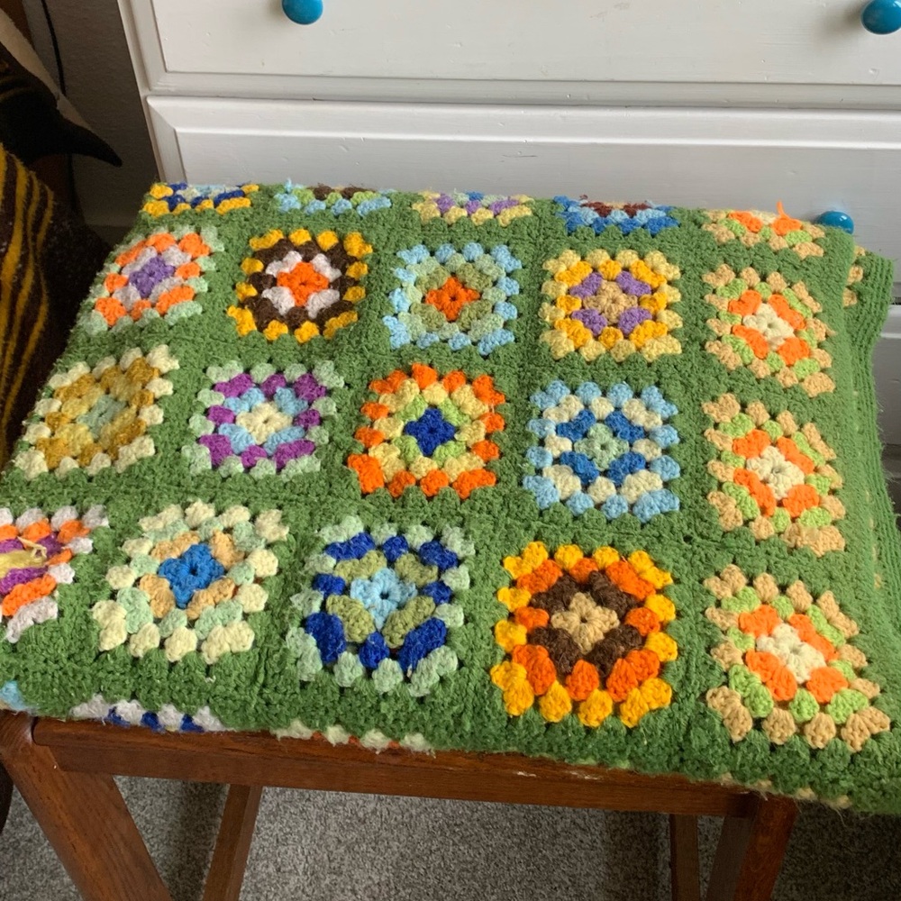 Vintage Granny Square Blanket